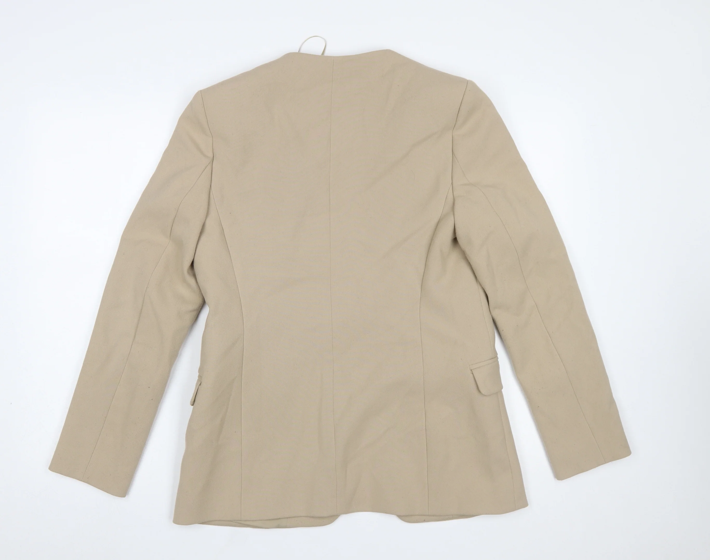 Marks and Spencer Women’s Beige Tailored Blazer Jacket Size 8 - Image 3