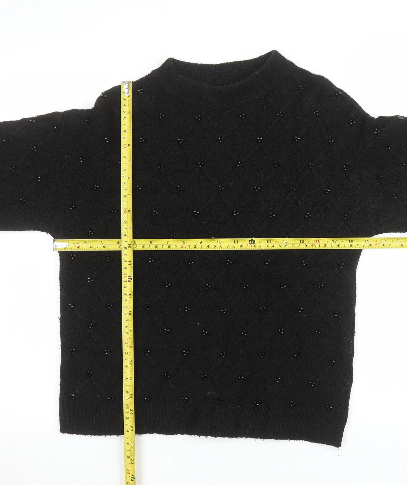 Marks and Spencer Women’s Black Beaded Pullover Jumper Size S - Image 2