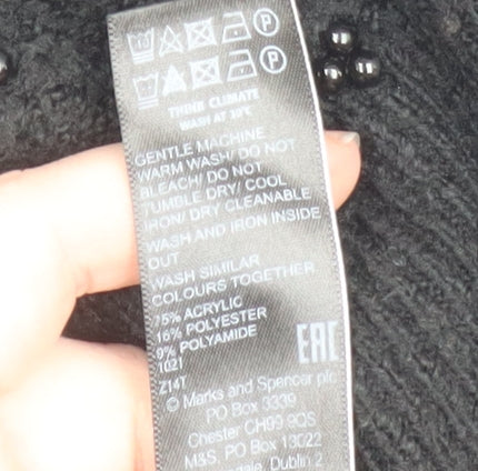 Marks and Spencer Women’s Black Beaded Pullover Jumper Size S - Image 4