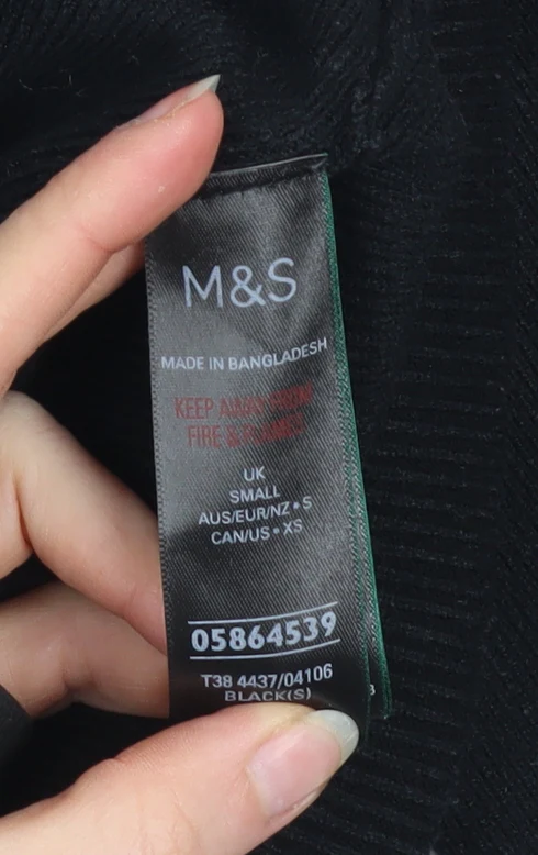 Marks and Spencer Women’s Black Hooded Zip Basic Jacket Size S - Image 4