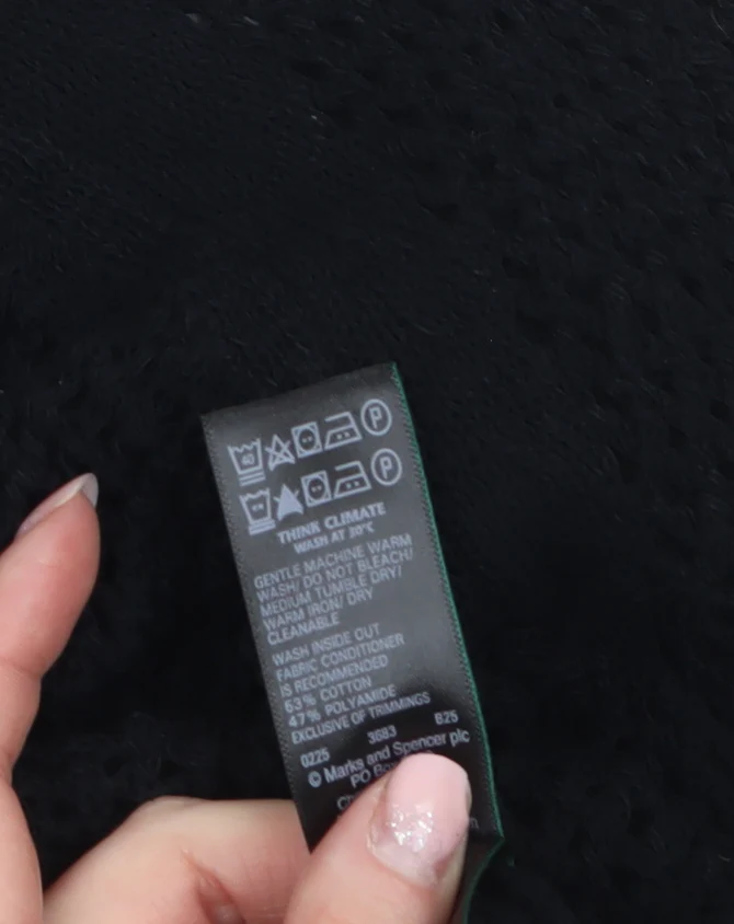 Marks and Spencer Women’s Black Open Knit Cotton Jumper Size S - Image 4