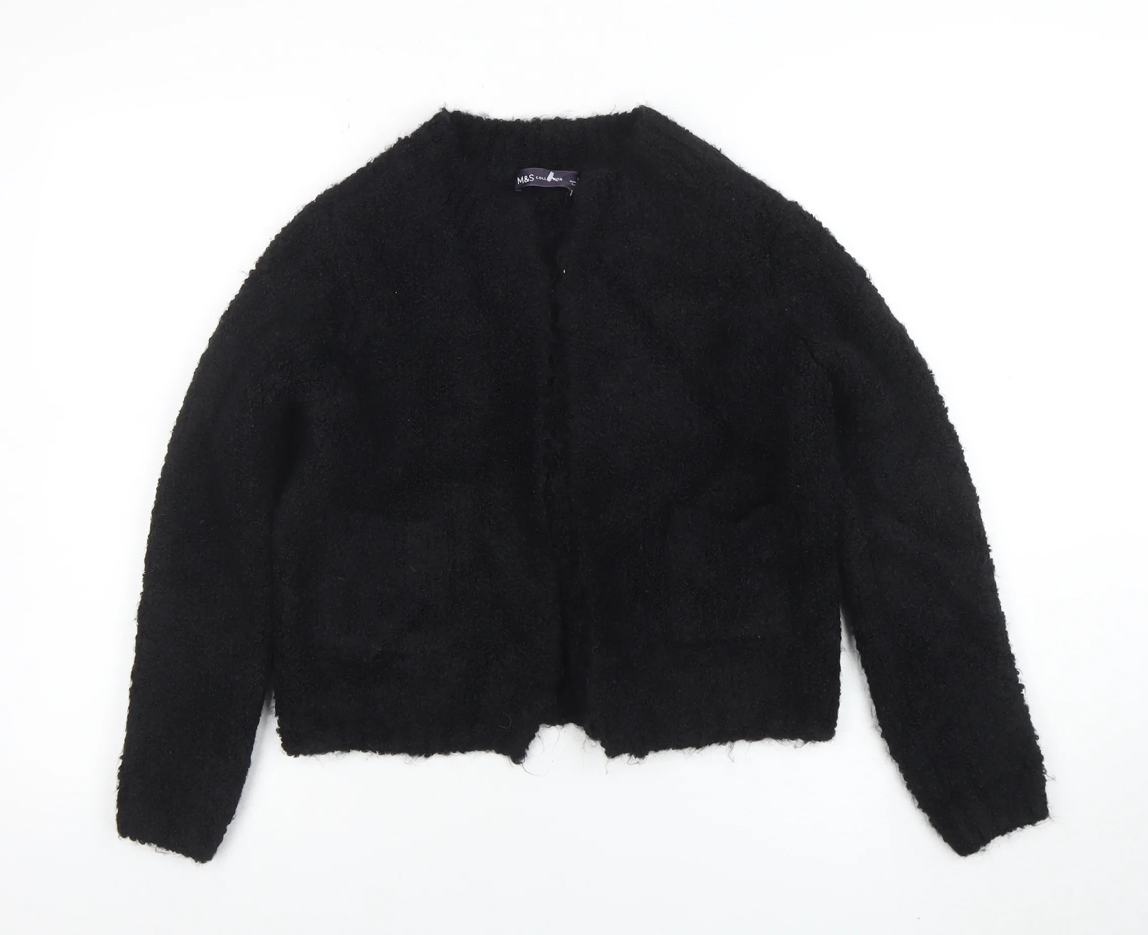 Marks and Spencer Women’s Black Short Fleece Open Jacket Size S
