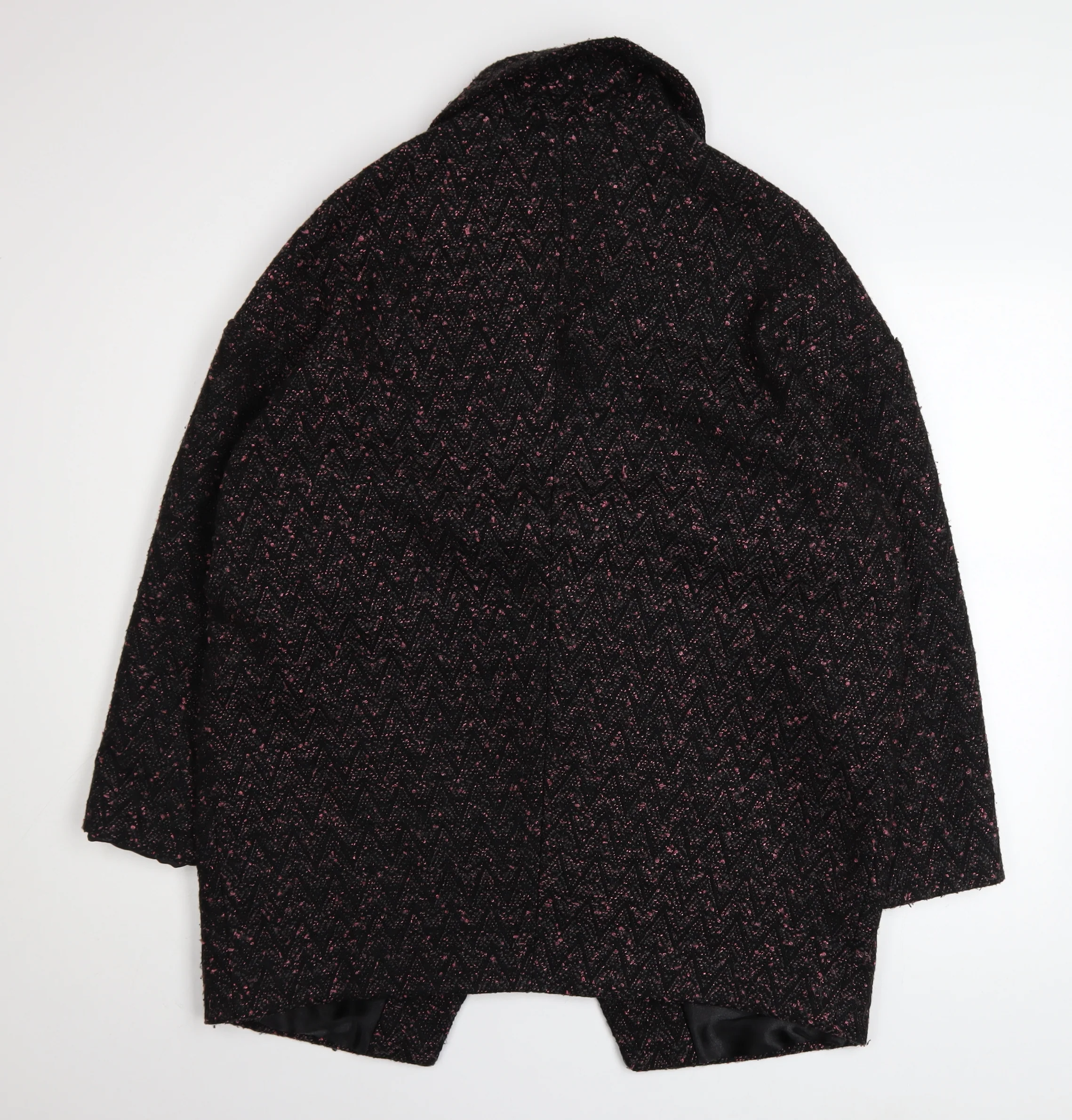 Marks and Spencer Women’s Black Tweed Overcoat Size 14 Limited Edition - Image 3