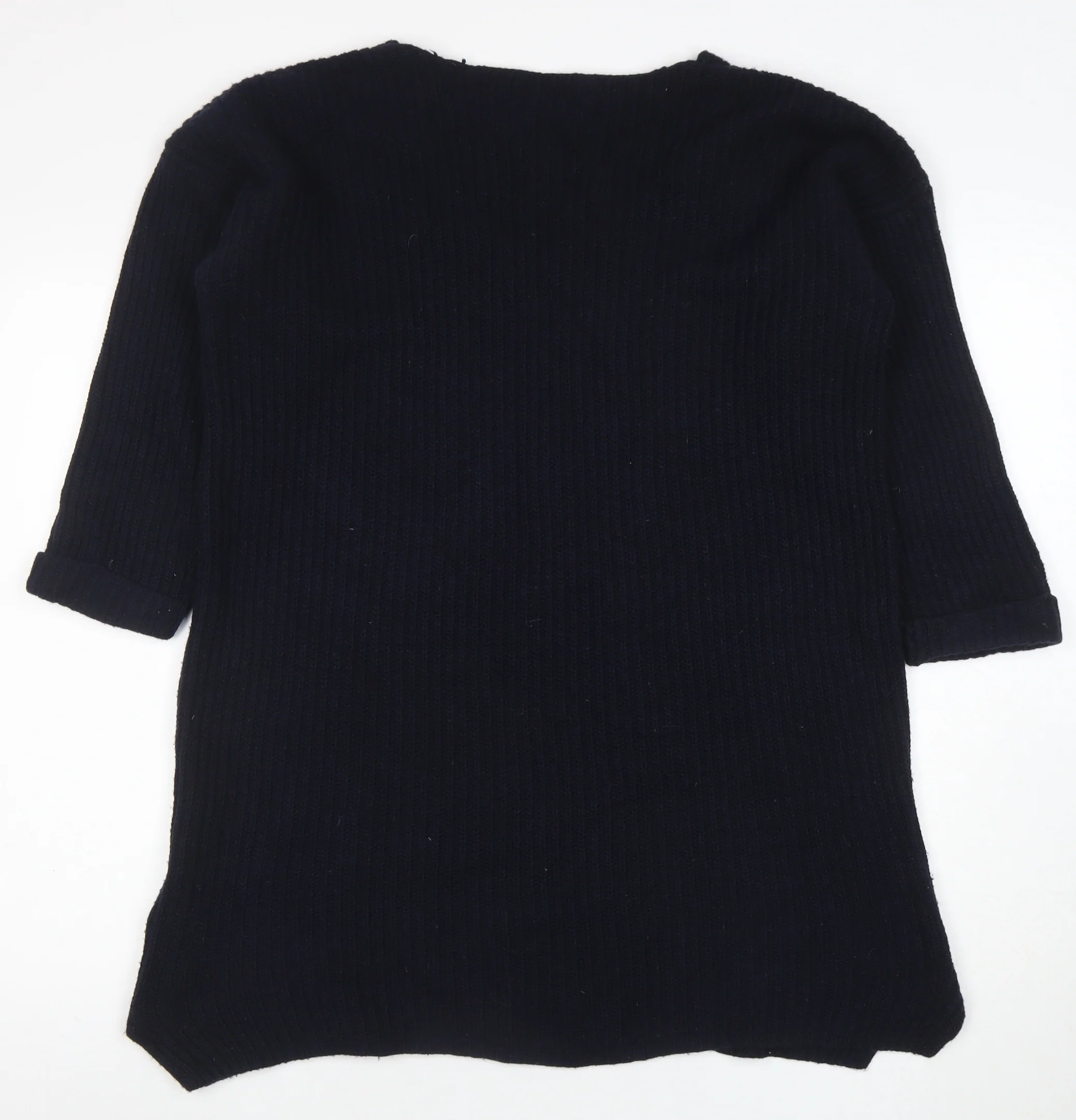 Marks and Spencer Women’s Black Wool Blend V-Neck Pullover Jumper Size 14 - Image 3