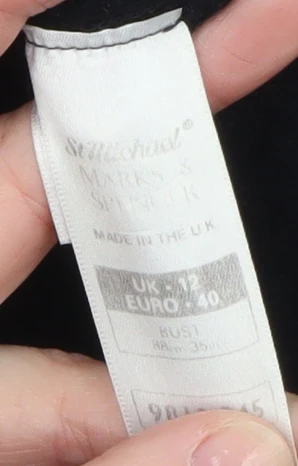 Marks and Spencer Women’s Black Wool Collarless Mid-Length Coat Size 12 - Image 4