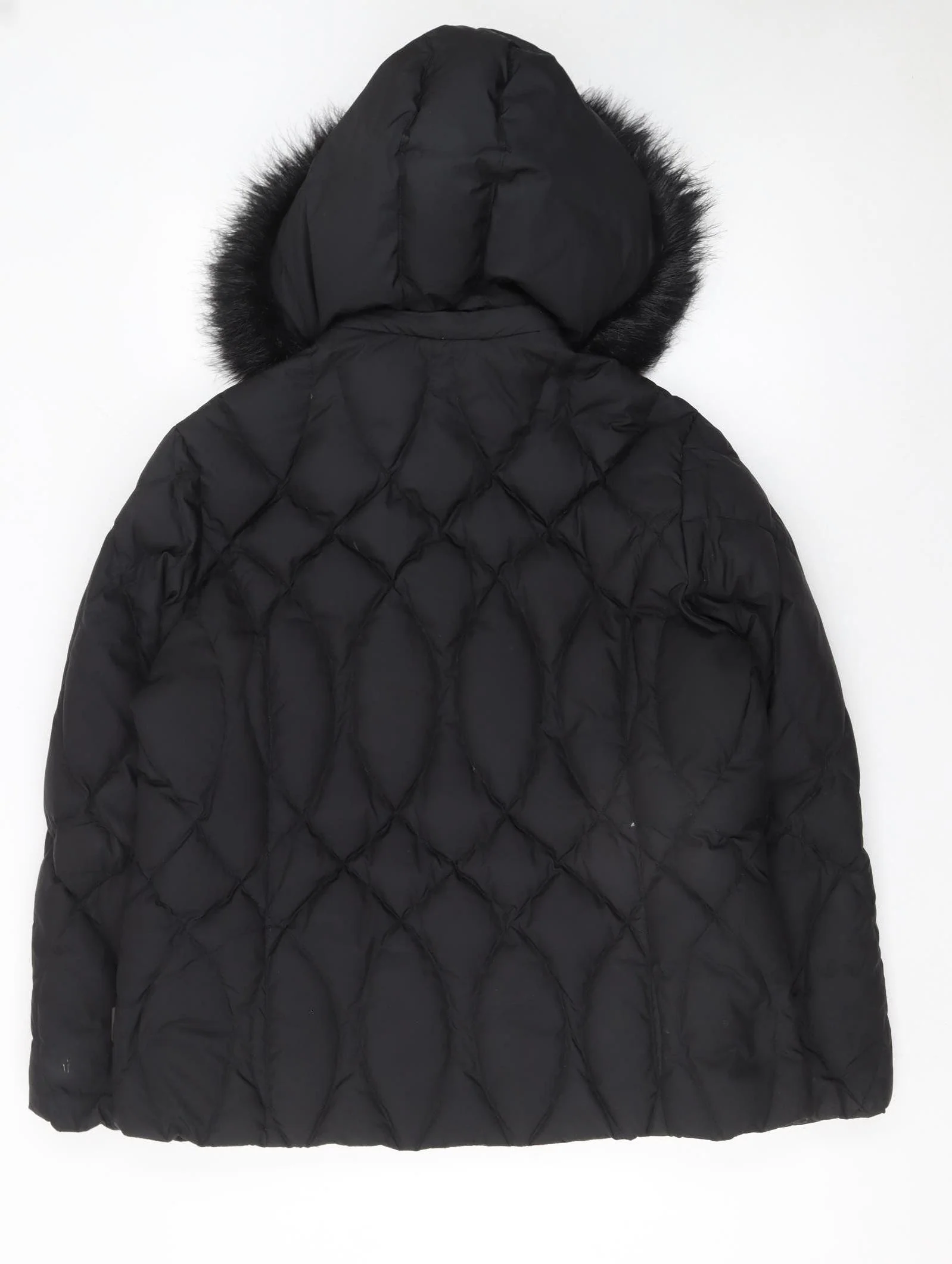 Marks and Spencer Women’s Black XL Quilted Puffer Jacket Hooded Winter Coat - Image 3