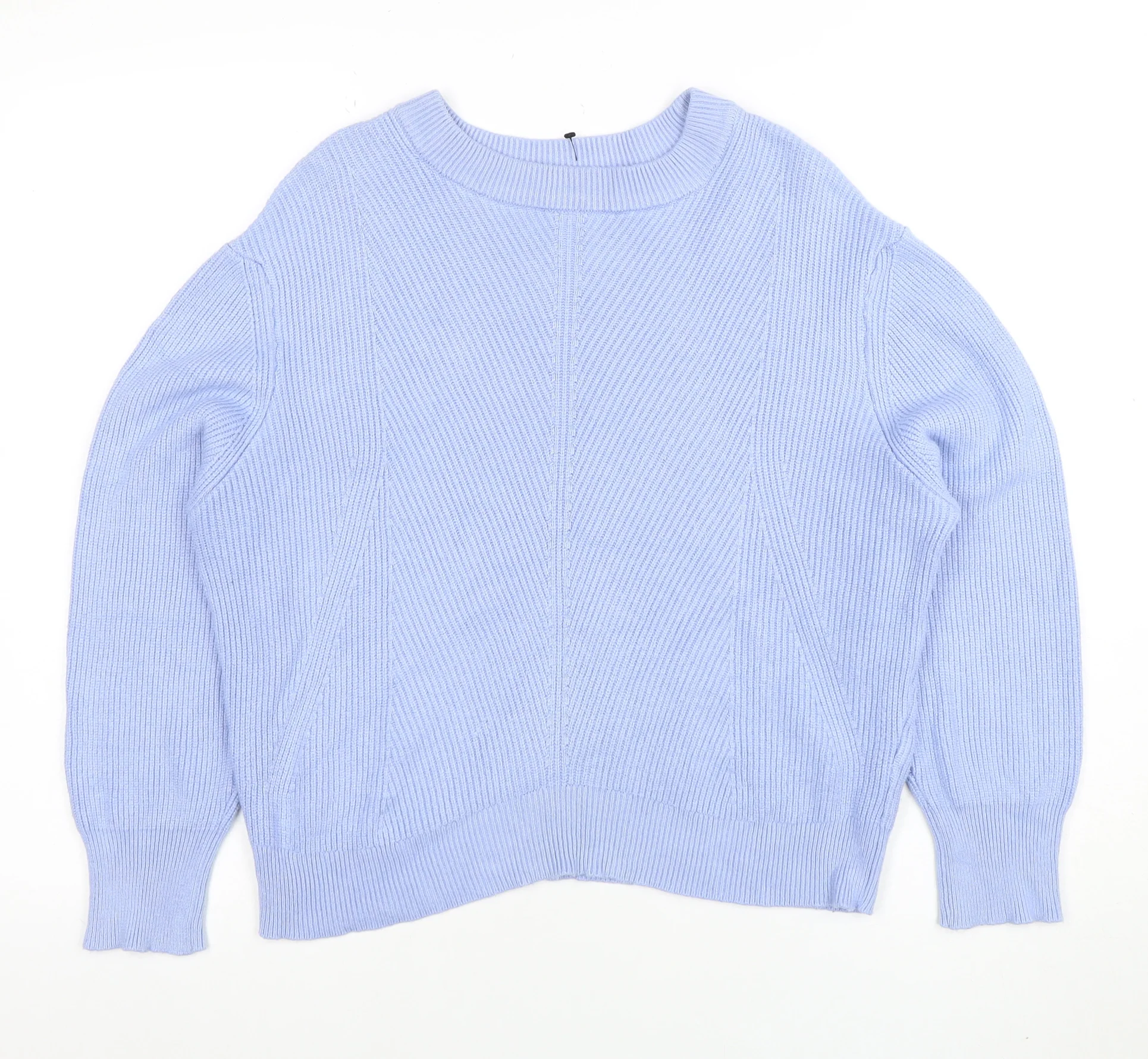 Marks and Spencer Women’s Blue Cotton Knit Crew Neck Jumper M