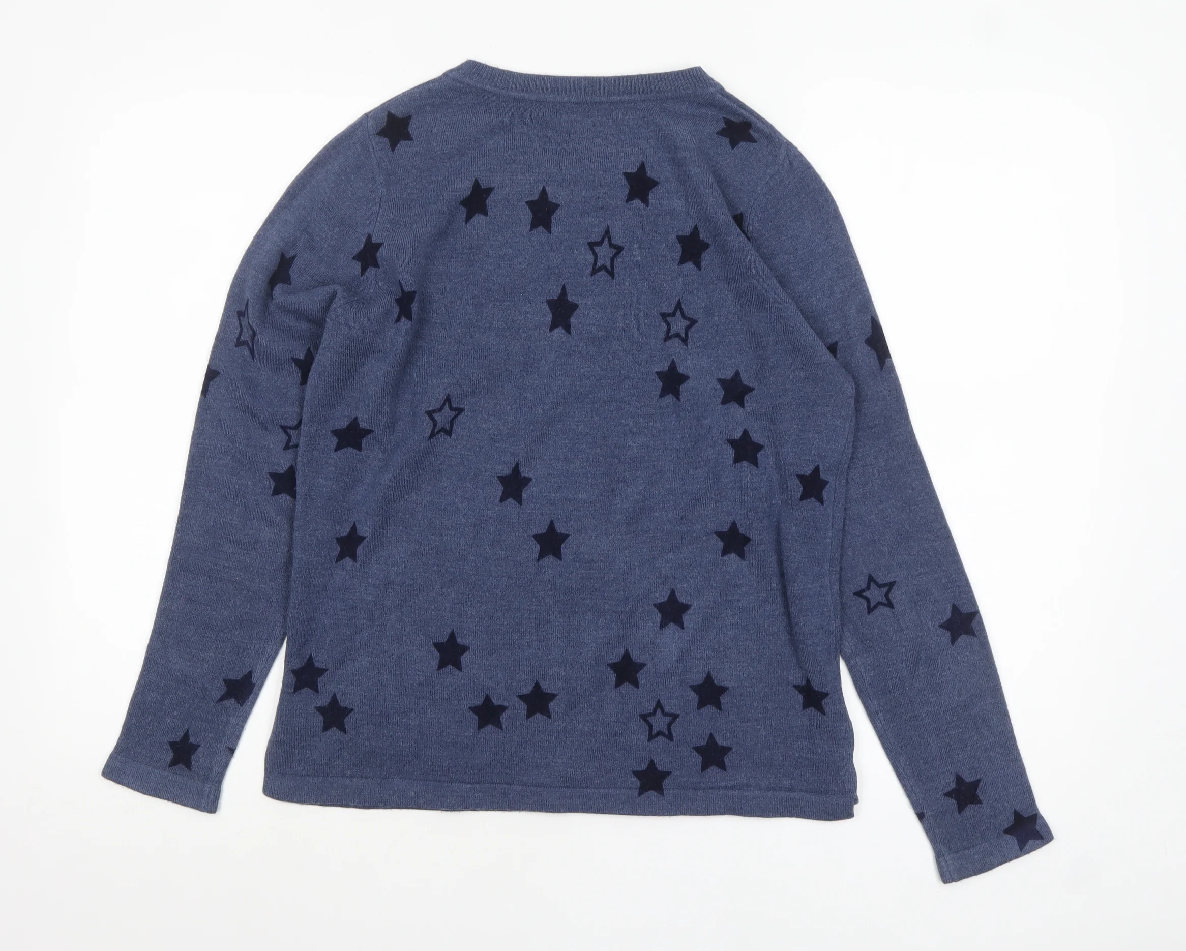 Marks and Spencer Women’s Blue Star Knit Jumper Size 12 - Image 3