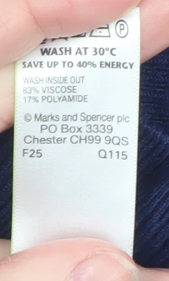 Marks and Spencer Women’s Blue V-Neck Long Sleeve Pullover Jumper UK 16 - Image 5