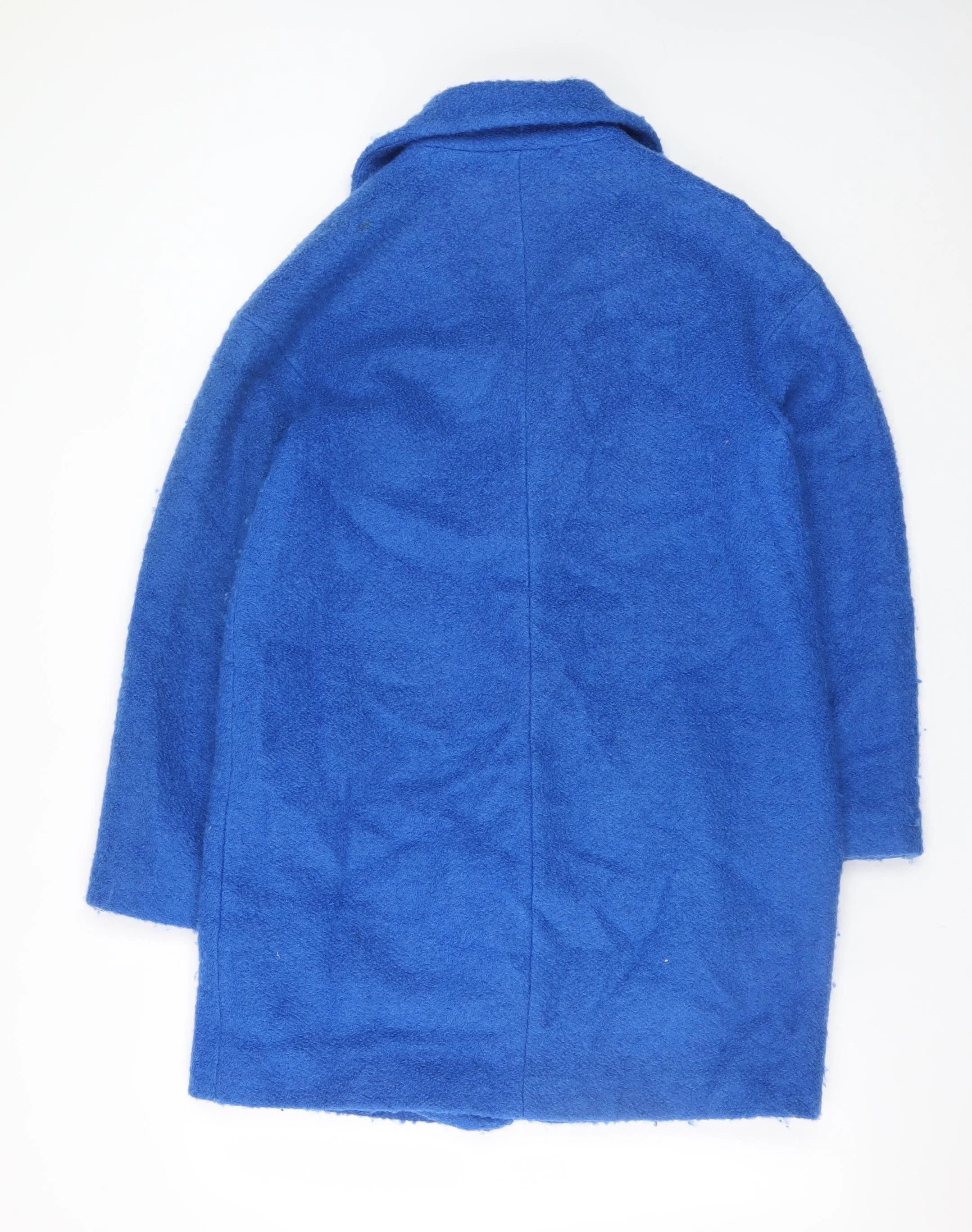 Marks and Spencer Women’s Blue Wool Blend Mid-Length Overcoat Size 12 - Image 3