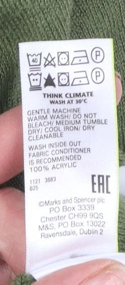 Marks and Spencer Women’s Green Acrylic Full Zip Hooded Jumper M - Image 4