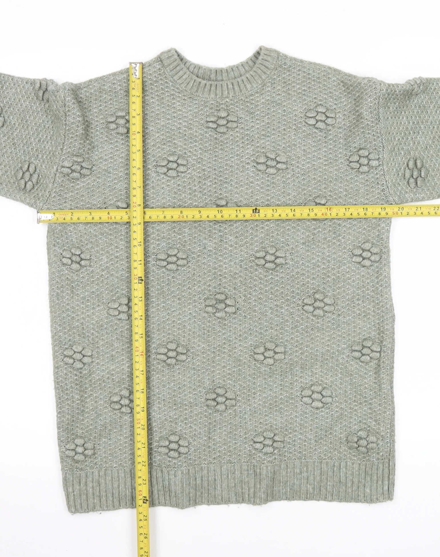 Marks and Spencer Women’s Green Chunky Knit Jumper XS - Image 2