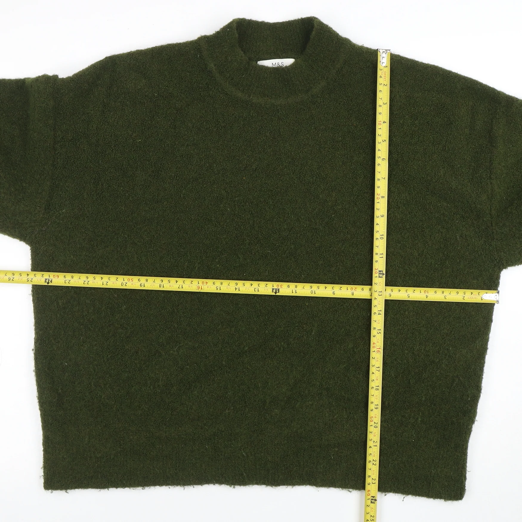 Marks and Spencer Women’s Green Mock Neck Wool Blend Jumper Size L - Image 2