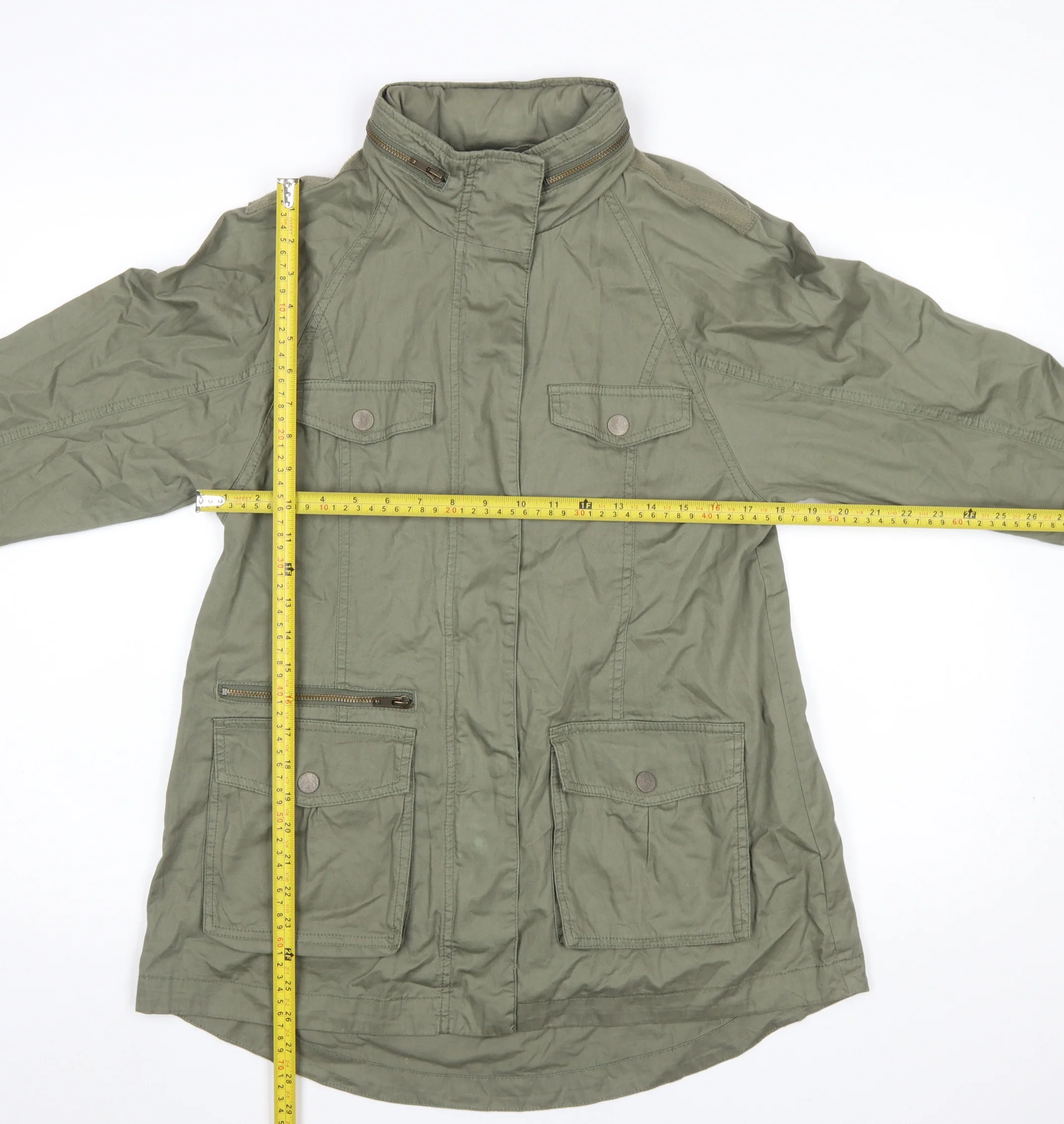 Marks and Spencer Women’s Green UK 10 Cotton Military Jacket - Image 2