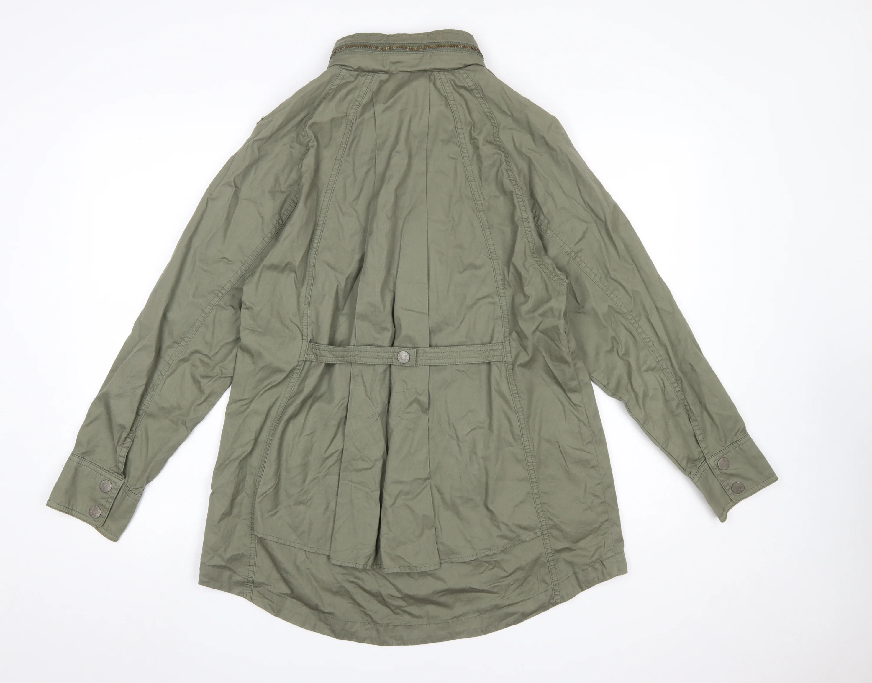 Marks and Spencer Women’s Green UK 10 Cotton Military Jacket - Image 3
