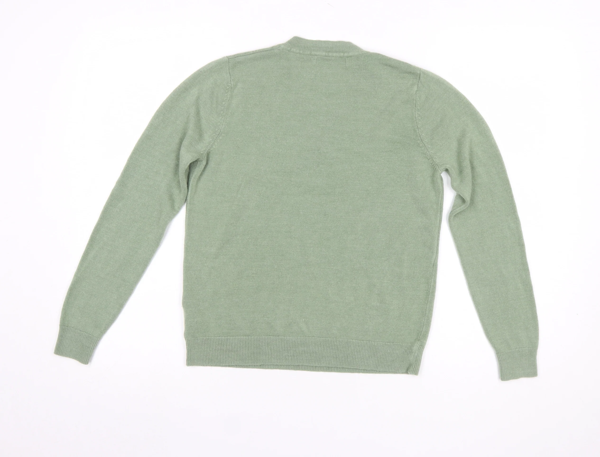 Marks and Spencer Women’s Green V-Neck Long Sleeve Acrylic Jumper Size S - Image 3
