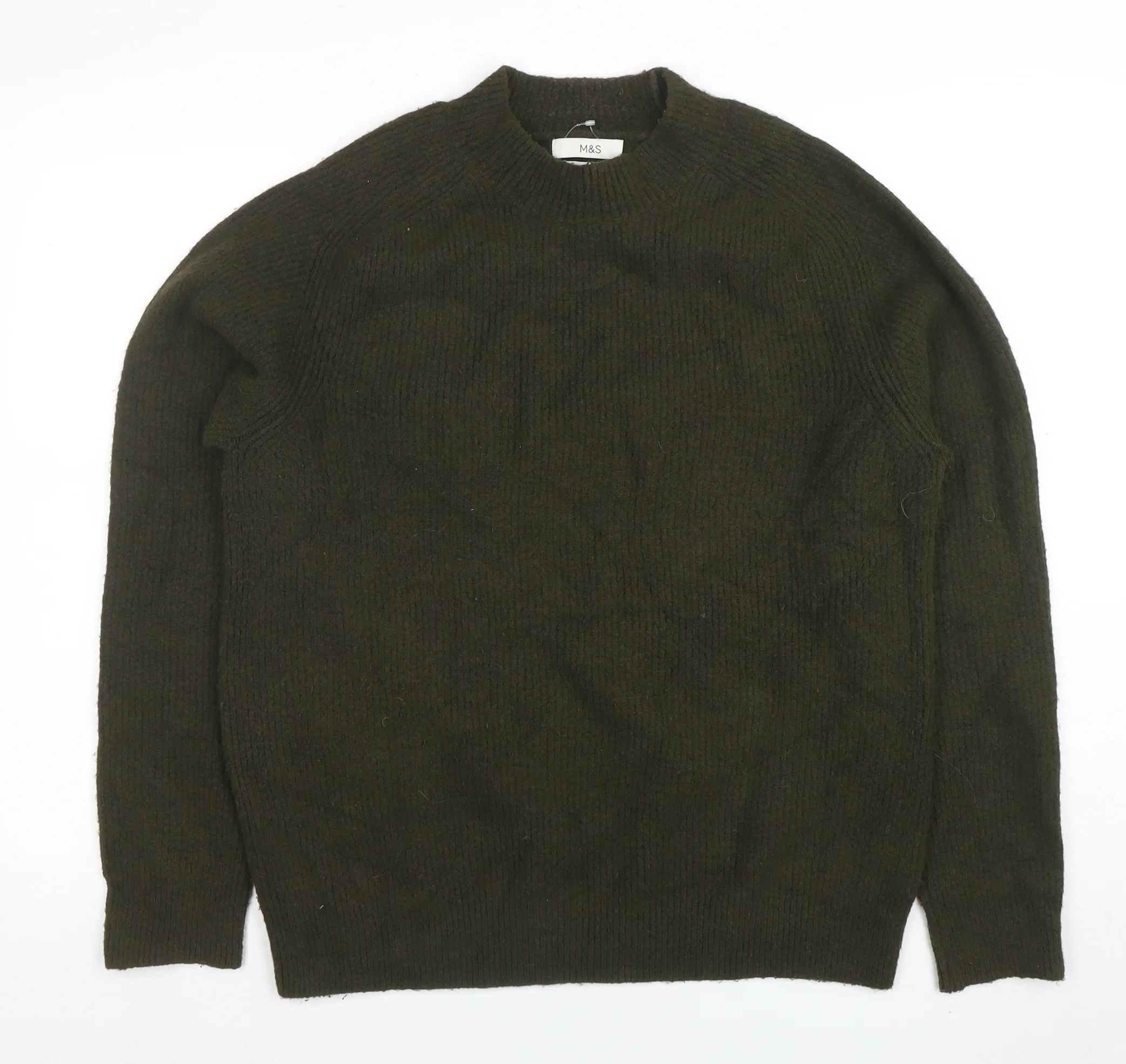Marks and Spencer Women’s Green Wool Blend Crew Neck Jumper L