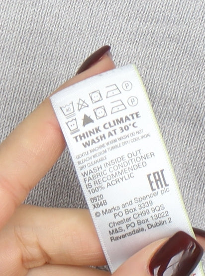 Marks and Spencer Women’s Grey Acrylic Crew Neck Jumper Size 8 - Image 4