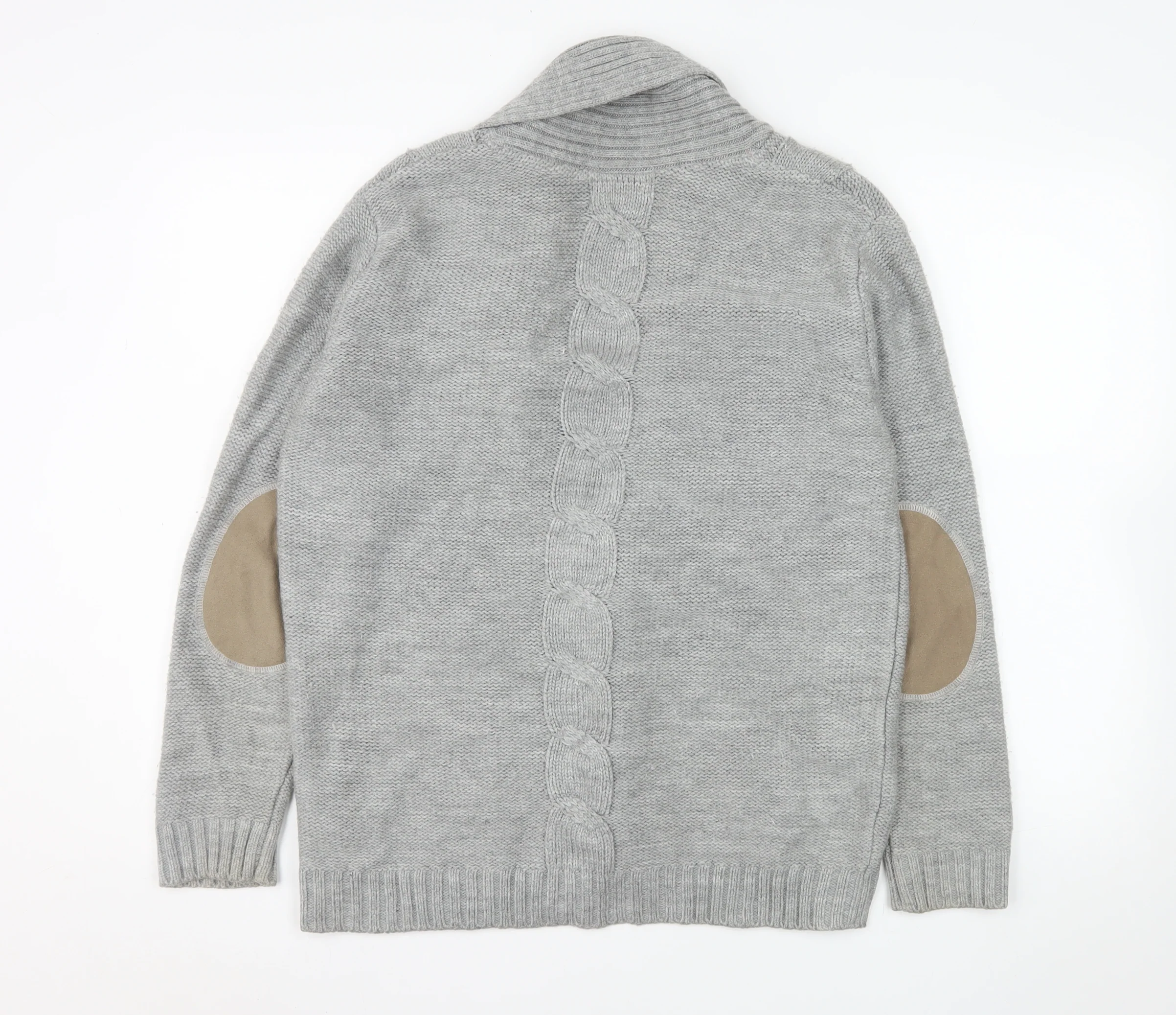 Marks and Spencer Women’s Grey Cable Knit Cardigan Medium - Image 3