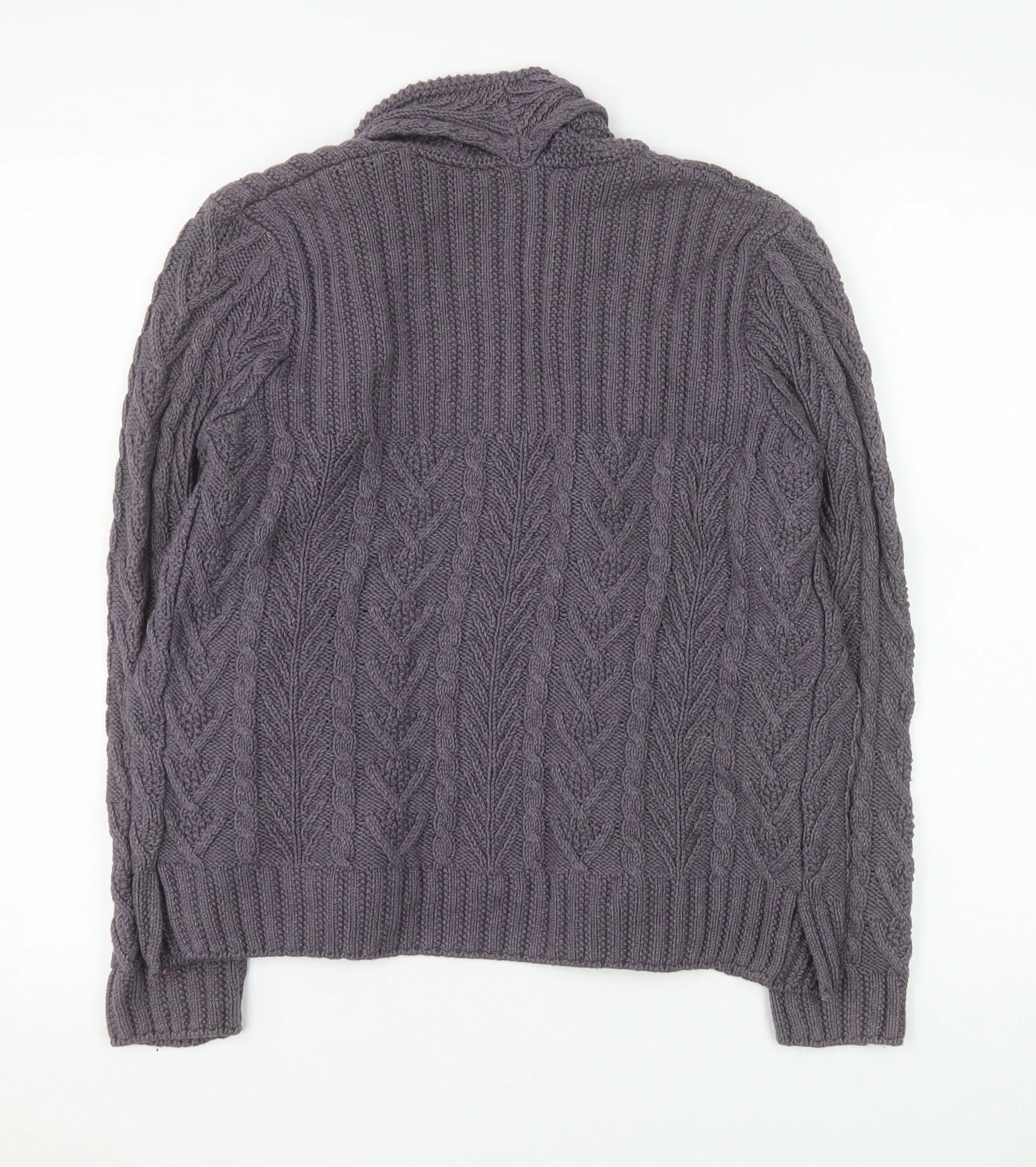 Marks and Spencer Women’s Grey Cable Knit Long Sleeve Open Cardigan Size 8 - Image 3