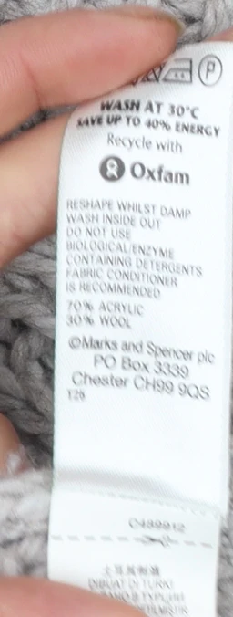 Marks and Spencer Women’s Grey Chunky-Knit Short Sleeve Cardigan UK 14 - Image 5