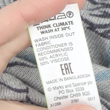 Marks and Spencer Women’s Grey Floral Crew Neck Jumper Size 12 - Image 5