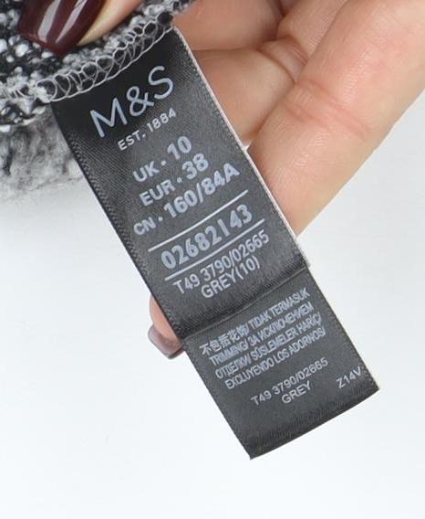 Marks and Spencer Women’s Grey Long Knit Coatigan Size 10 Open Front - Image 4