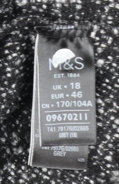 Marks and Spencer Women’s Grey Long Overcoat Size 18 Classic Style - Image 4