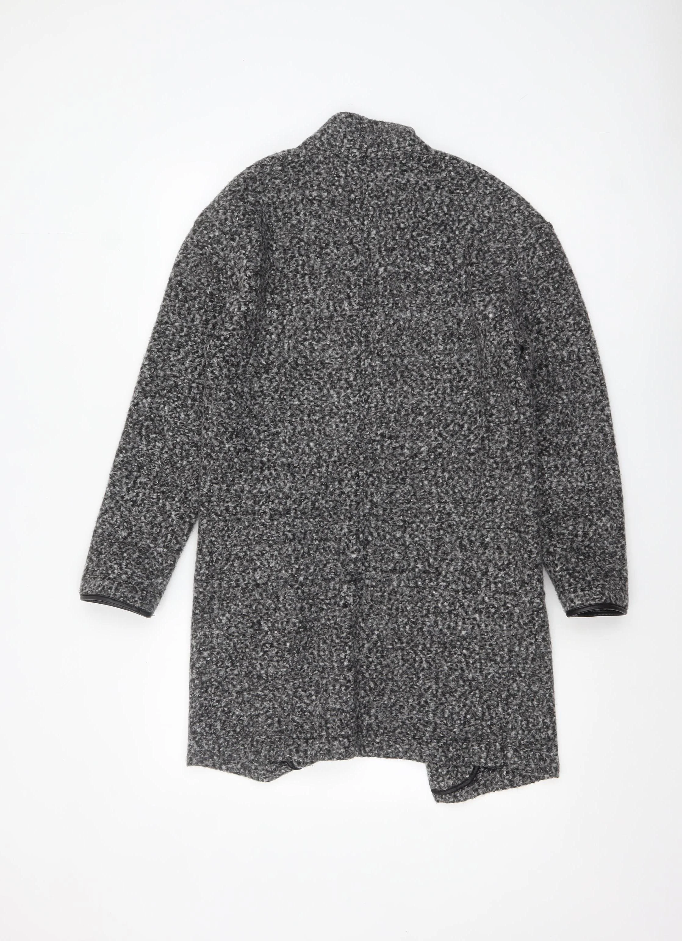 Marks and Spencer Women’s Grey Mid-Length Tweed Overcoat Size 8 - Image 3