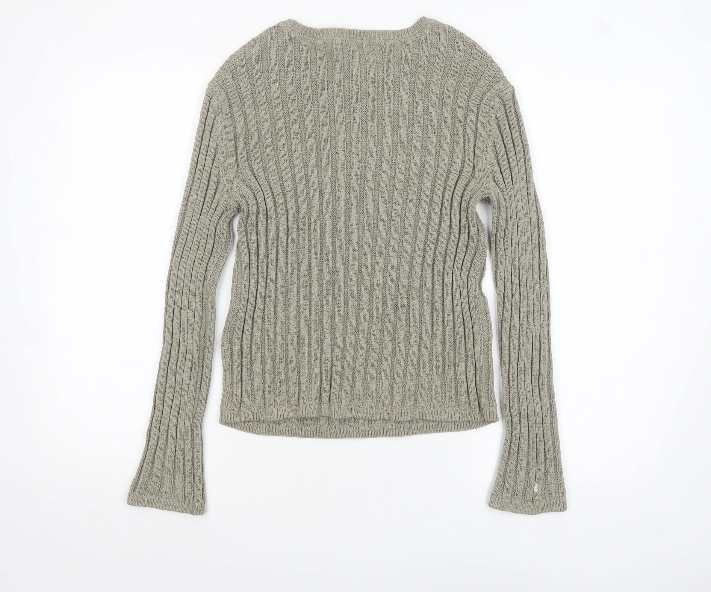 Marks and Spencer Women’s Grey Ribbed Knit Pullover Jumper Size S - Image 3