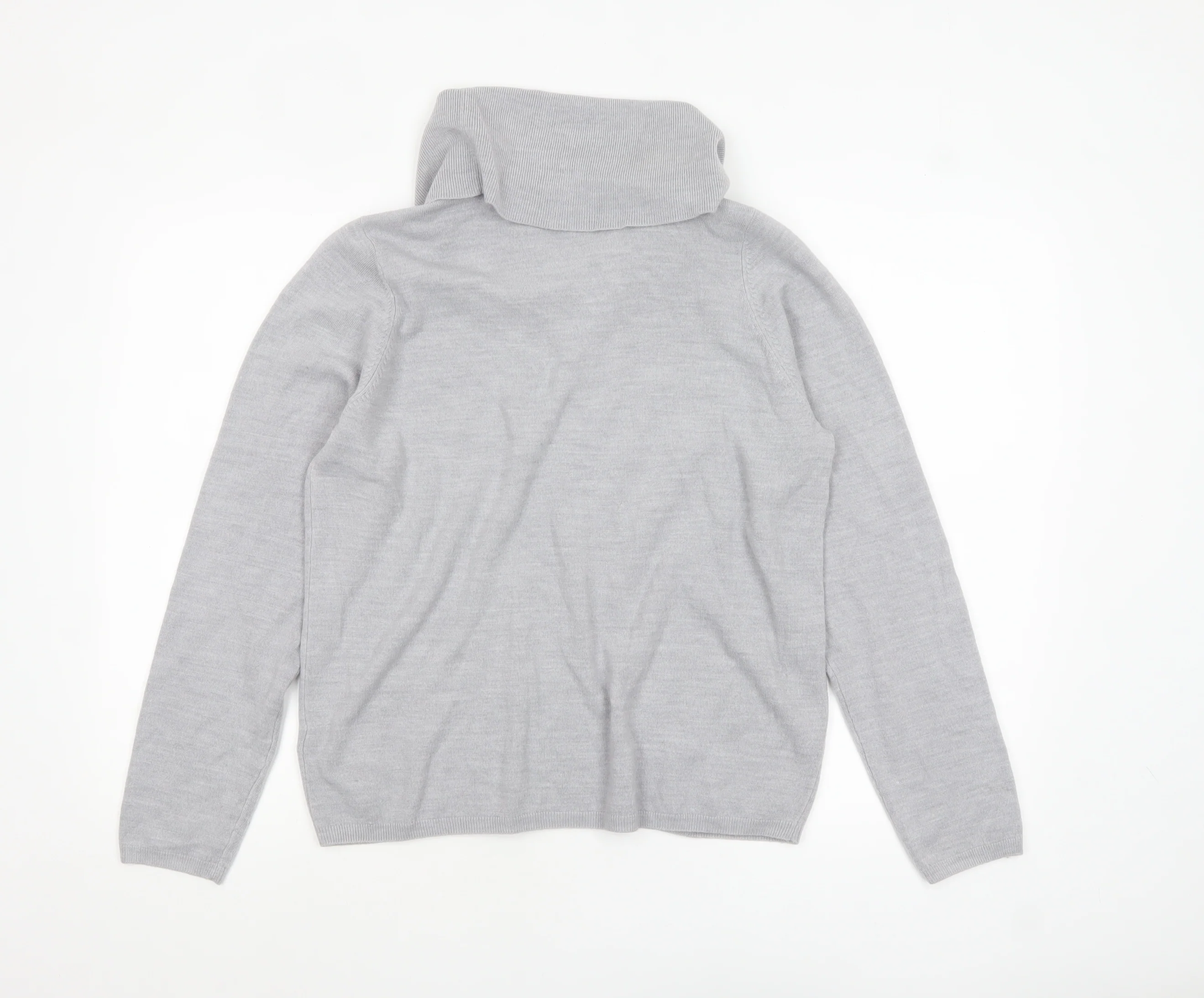 Marks and Spencer Women’s Grey Roll Neck Knit Jumper Size 18 - Image 3