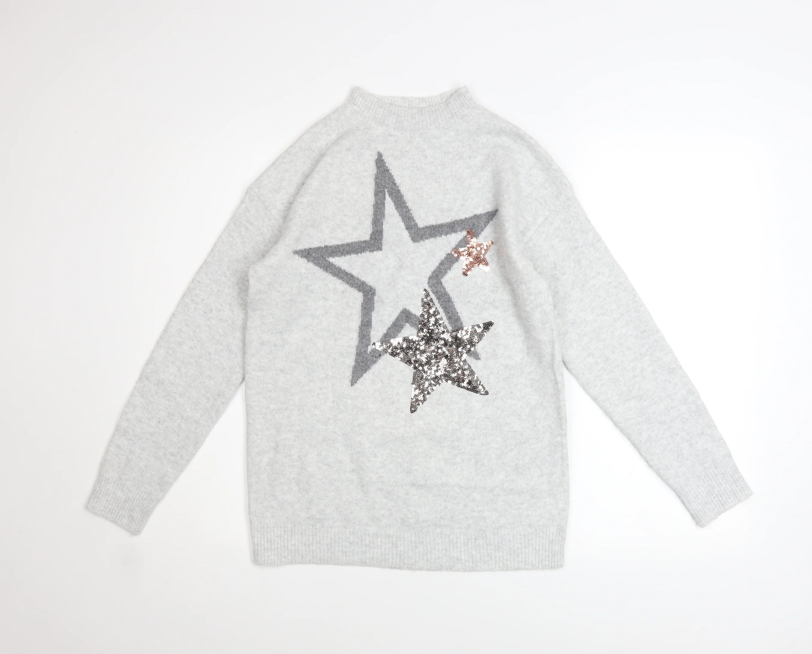 Marks and Spencer Women’s Grey Sequin Star Jumper XS