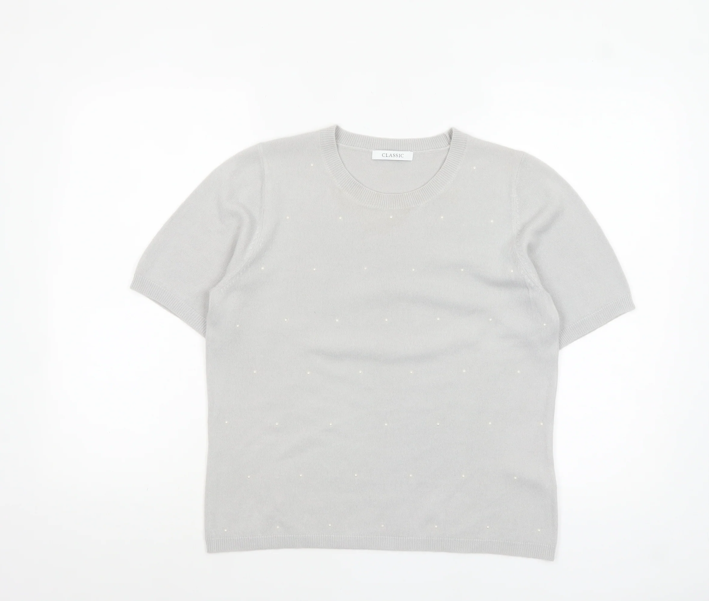 Marks and Spencer Women’s Grey Short Sleeve Pullover Jumper Size 12