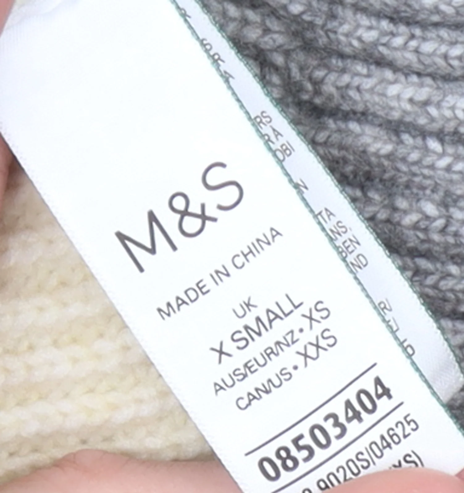 Marks and Spencer Women’s Grey Striped Chunky Knit Jumper XS - Image 4