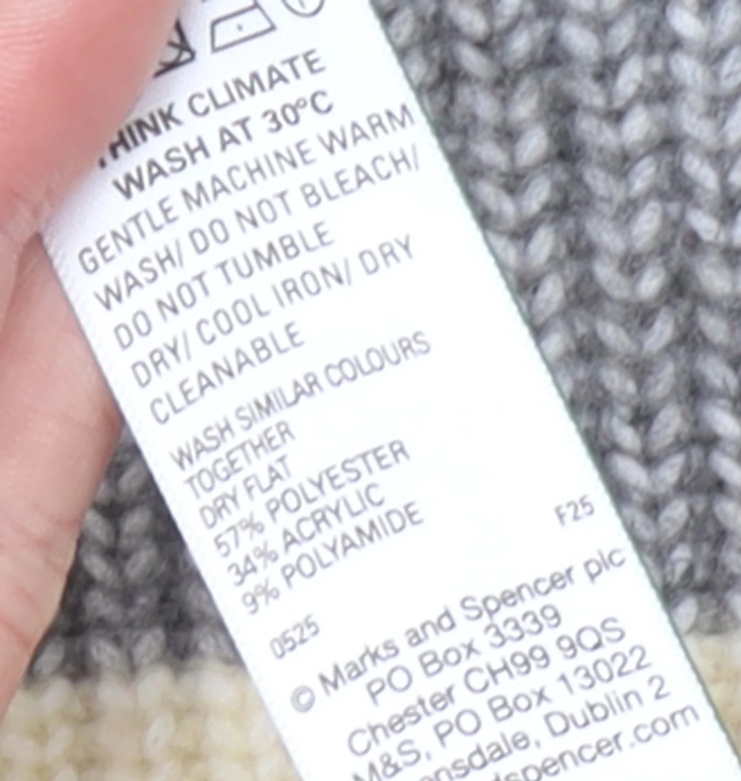 Marks and Spencer Women’s Grey Striped Chunky Knit Jumper XS - Image 5