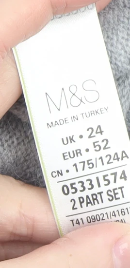 Marks and Spencer Women’s Grey V-Neck Long Sleeve Pullover Jumper Size 24 - Image 4