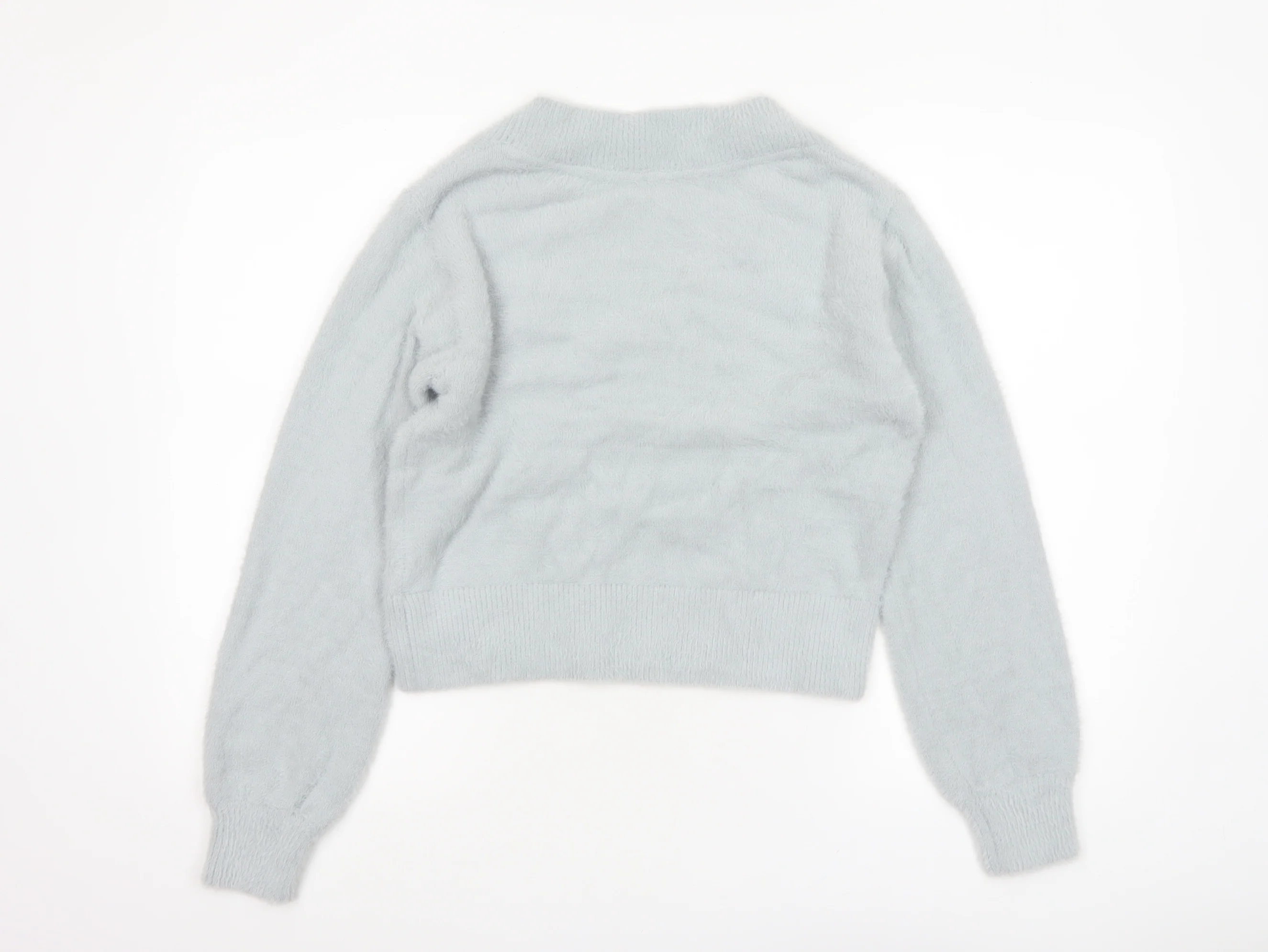 Marks and Spencer Women’s Grey V-Neck Long Sleeve Pullover Jumper XS - Image 3