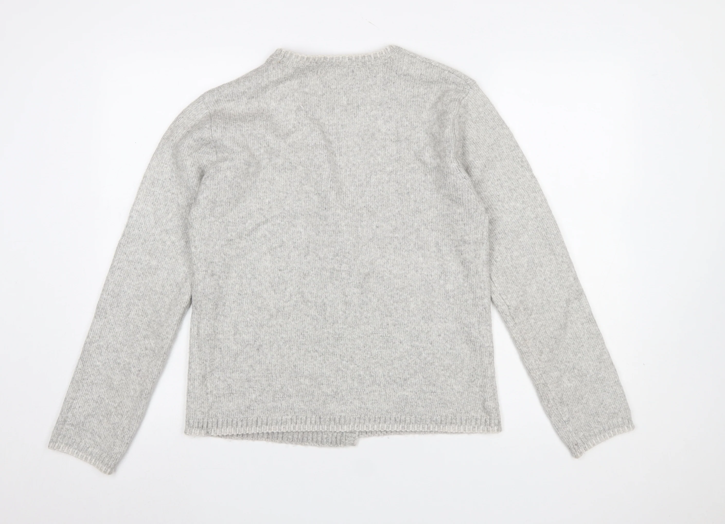 Marks and Spencer Women’s Grey Wool Blend V-Neck Cardigan Size S - Image 3