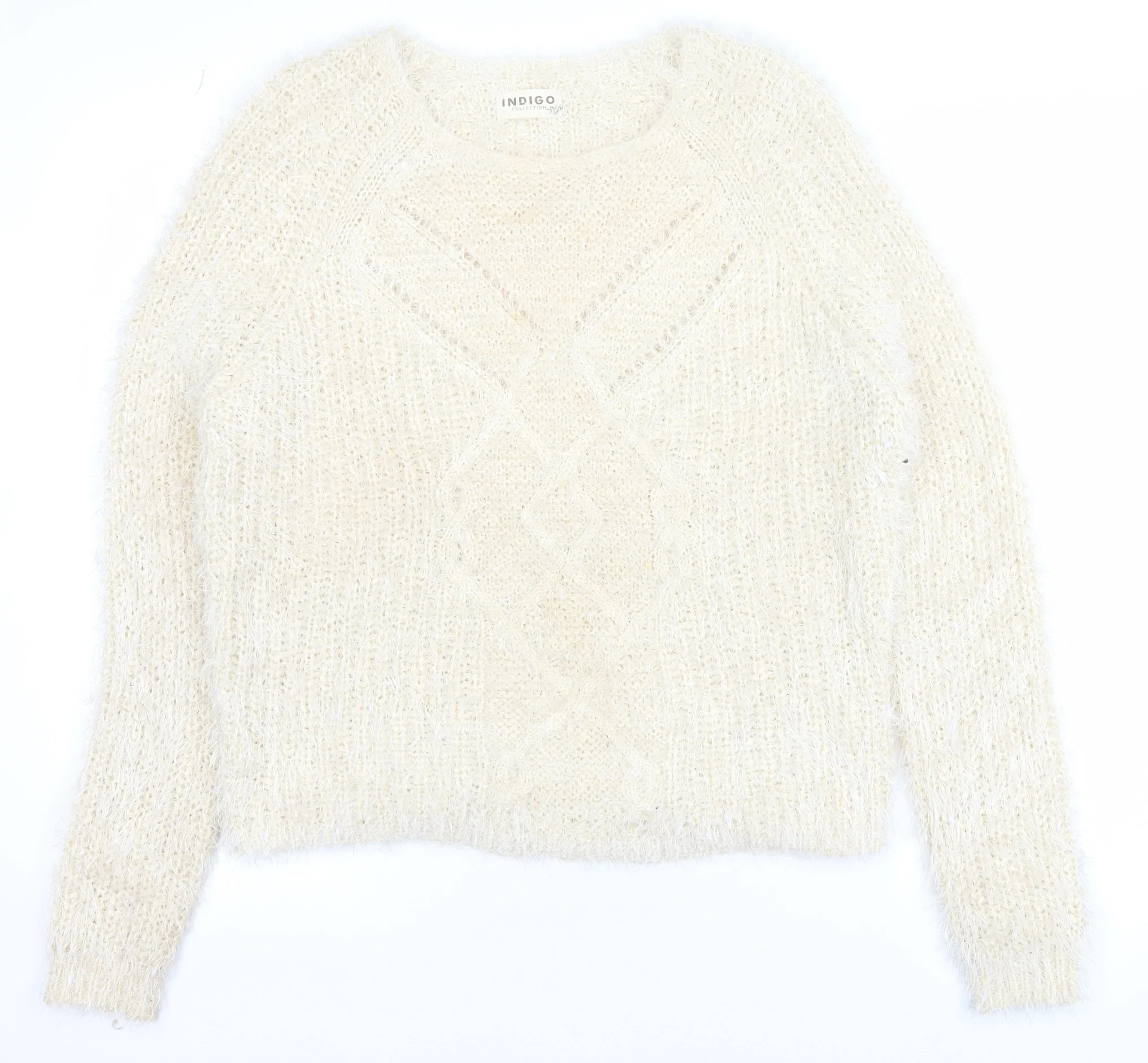 Marks and Spencer Women’s Ivory Cable-Knit Pullover Jumper Size 14