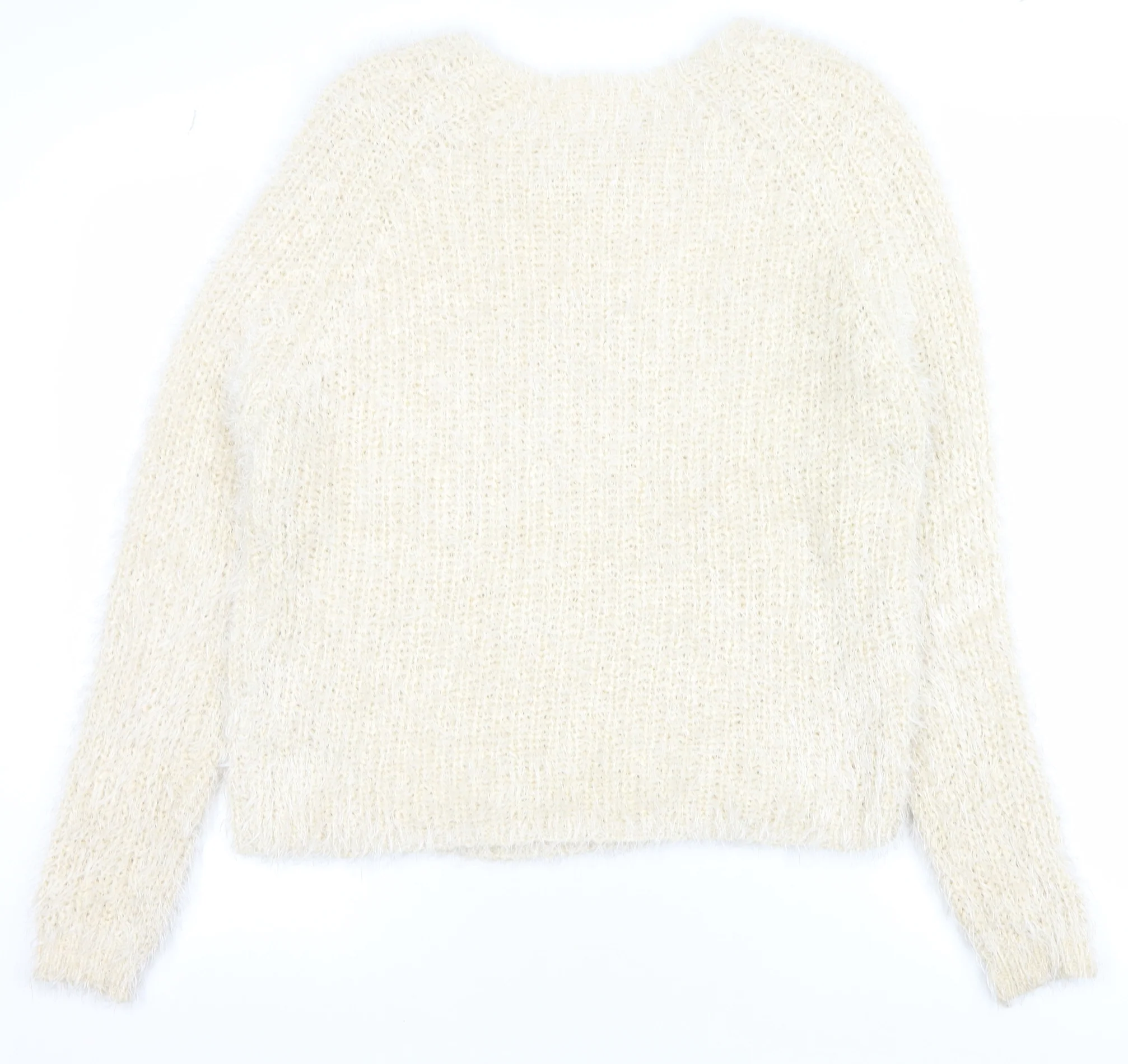 Marks and Spencer Women’s Ivory Cable-Knit Pullover Jumper Size 14 - Image 3