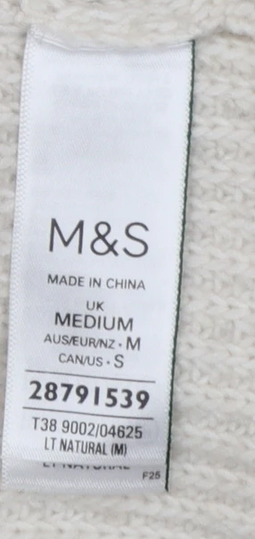 Marks and Spencer Women’s Ivory Hooded Knit Jumper Size M - Image 4