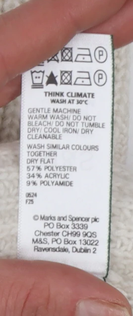 Marks and Spencer Women’s Ivory Hooded Knit Jumper Size M - Image 5
