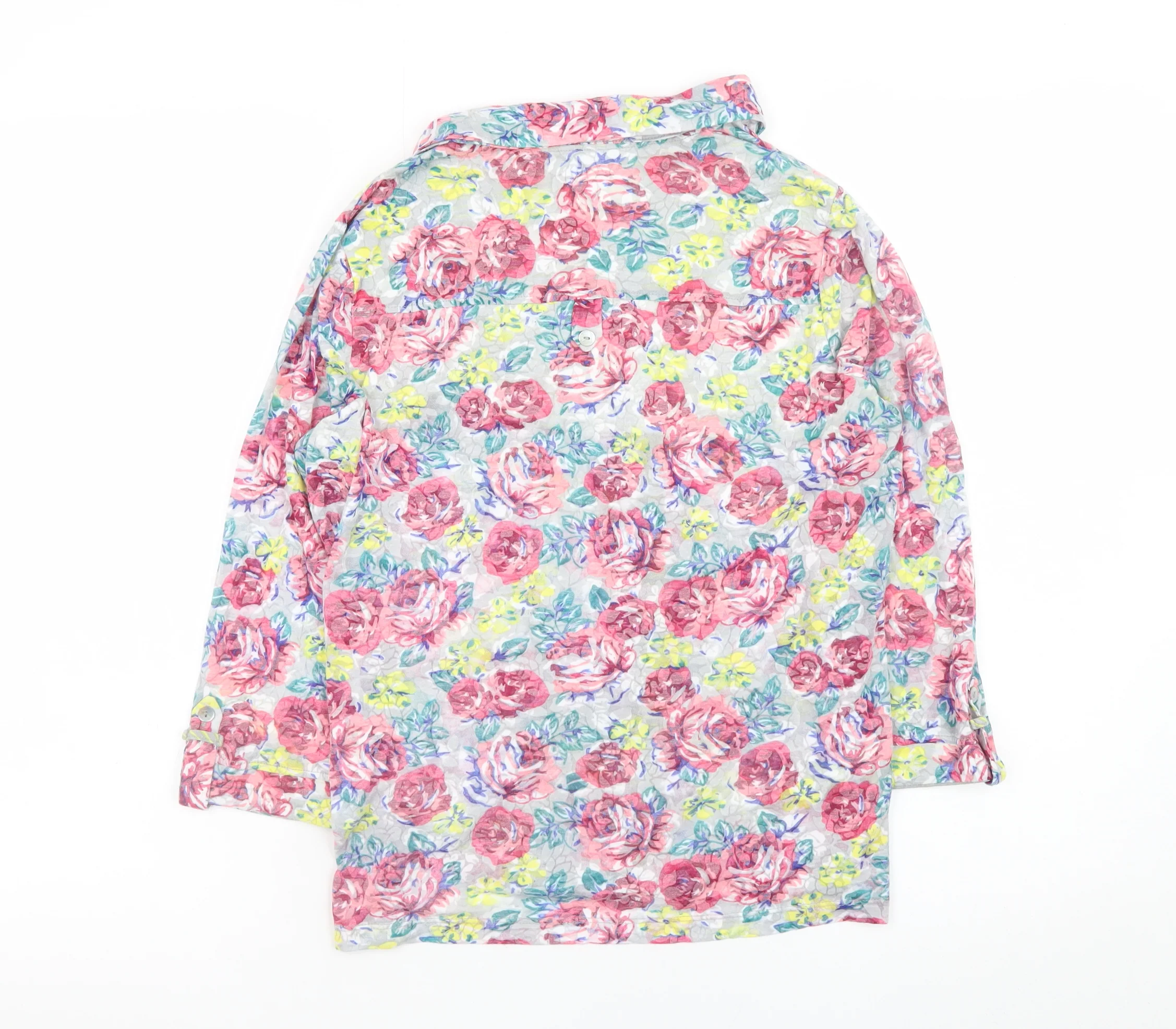 Marks and Spencer Women’s Multicoloured Floral Button-Up Blouse Size 14 - Image 3
