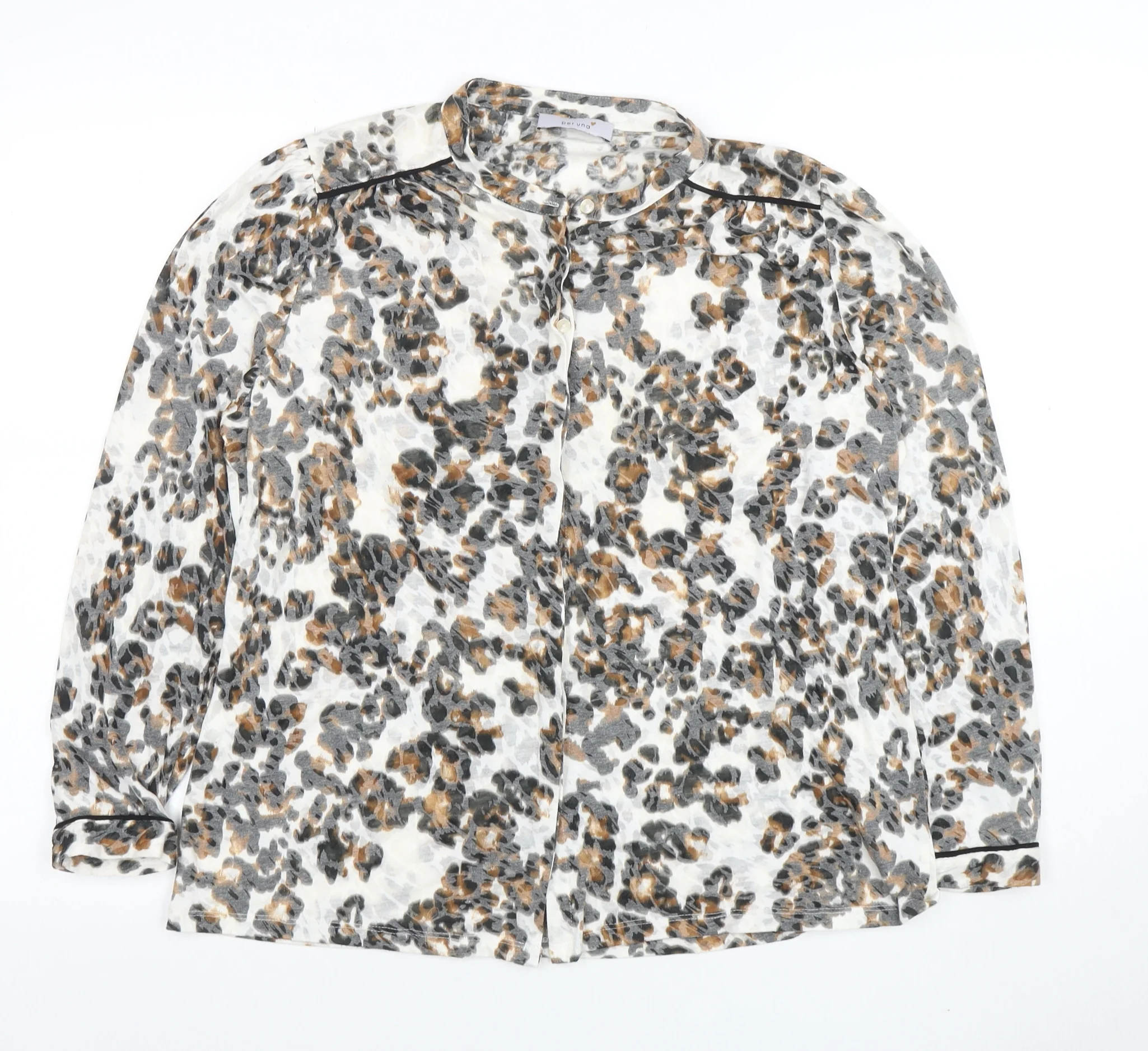 Marks and Spencer Women’s Multicoloured Leopard Print Long Sleeve Blouse Size 16