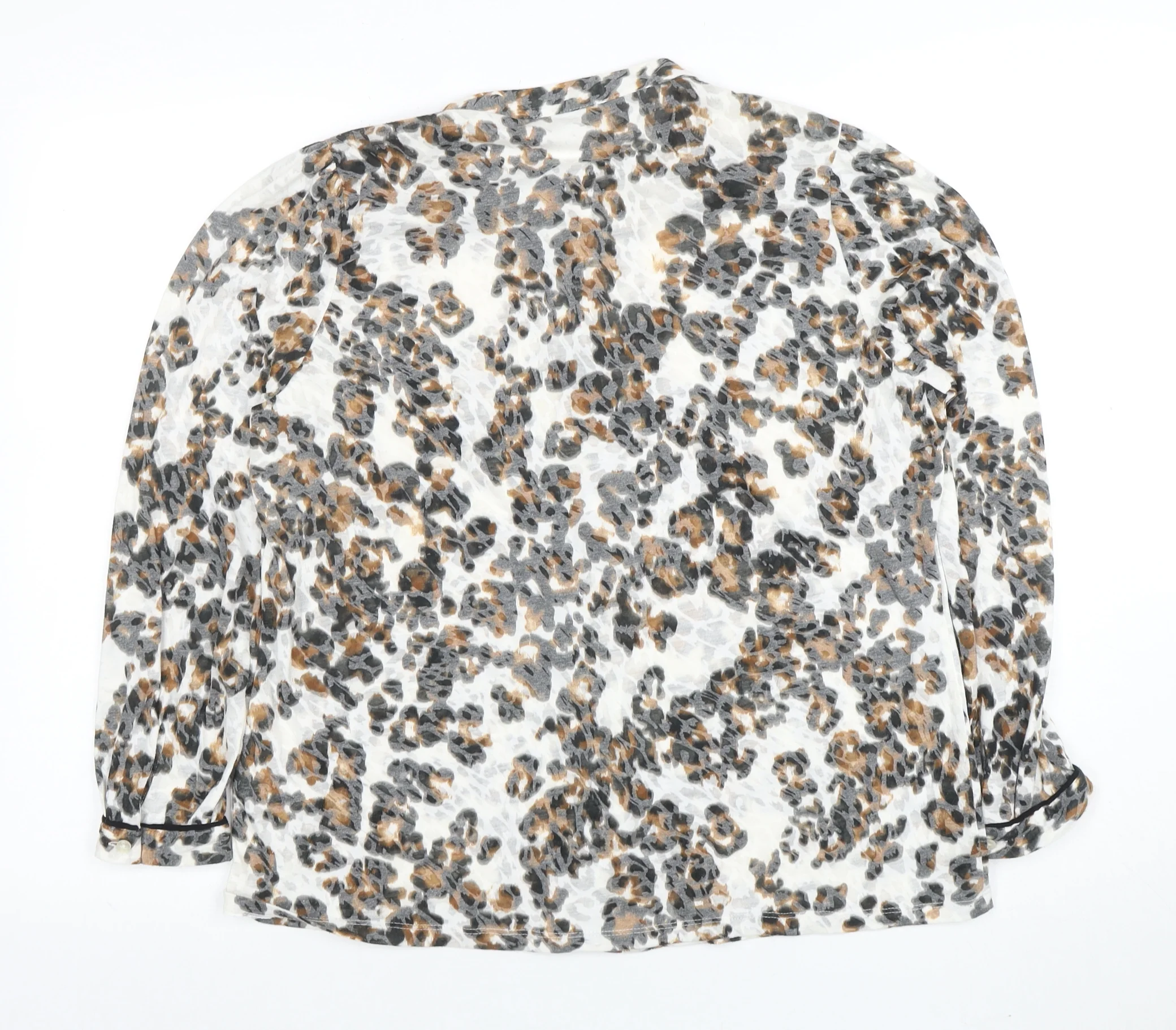Marks and Spencer Women’s Multicoloured Leopard Print Long Sleeve Blouse Size 16 - Image 3