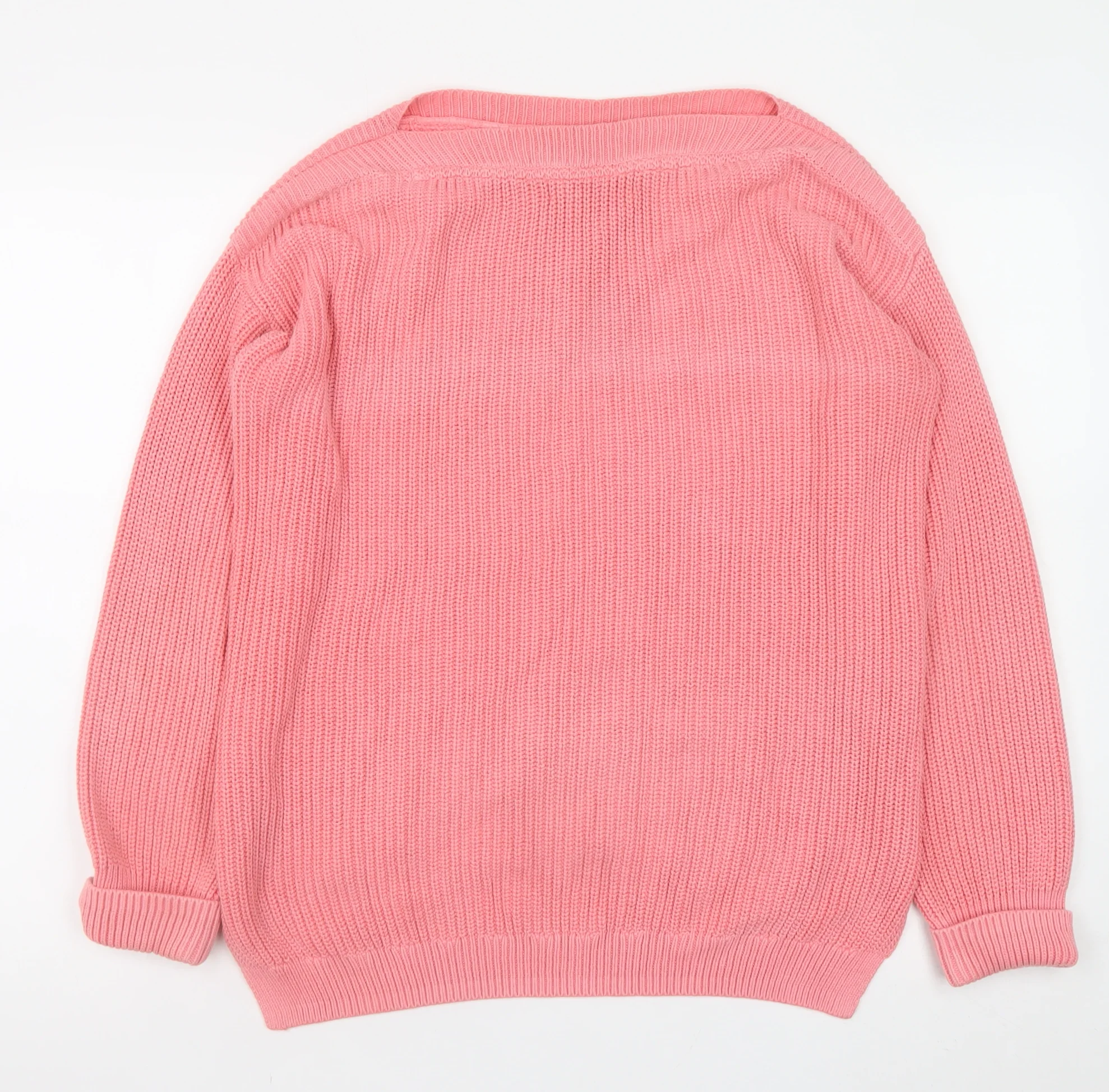 Marks and Spencer Women’s Pink Cotton Knit Jumper Medium - Image 3