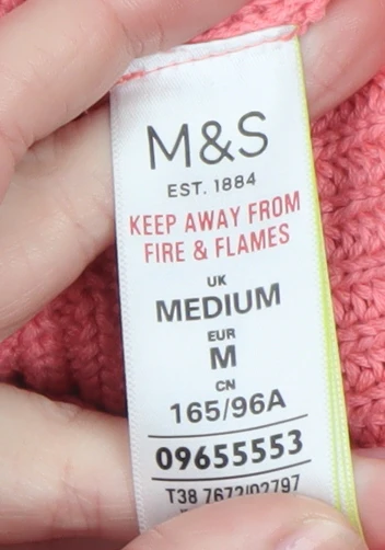 Marks and Spencer Women’s Pink Cotton Knit Jumper Medium - Image 5