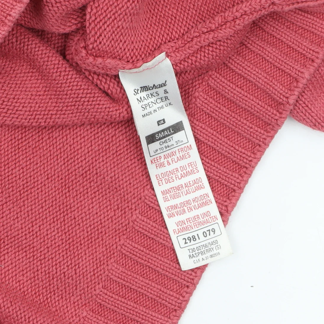 Marks and Spencer Women’s Pink Crew Neck Cotton Jumper Small - Image 5