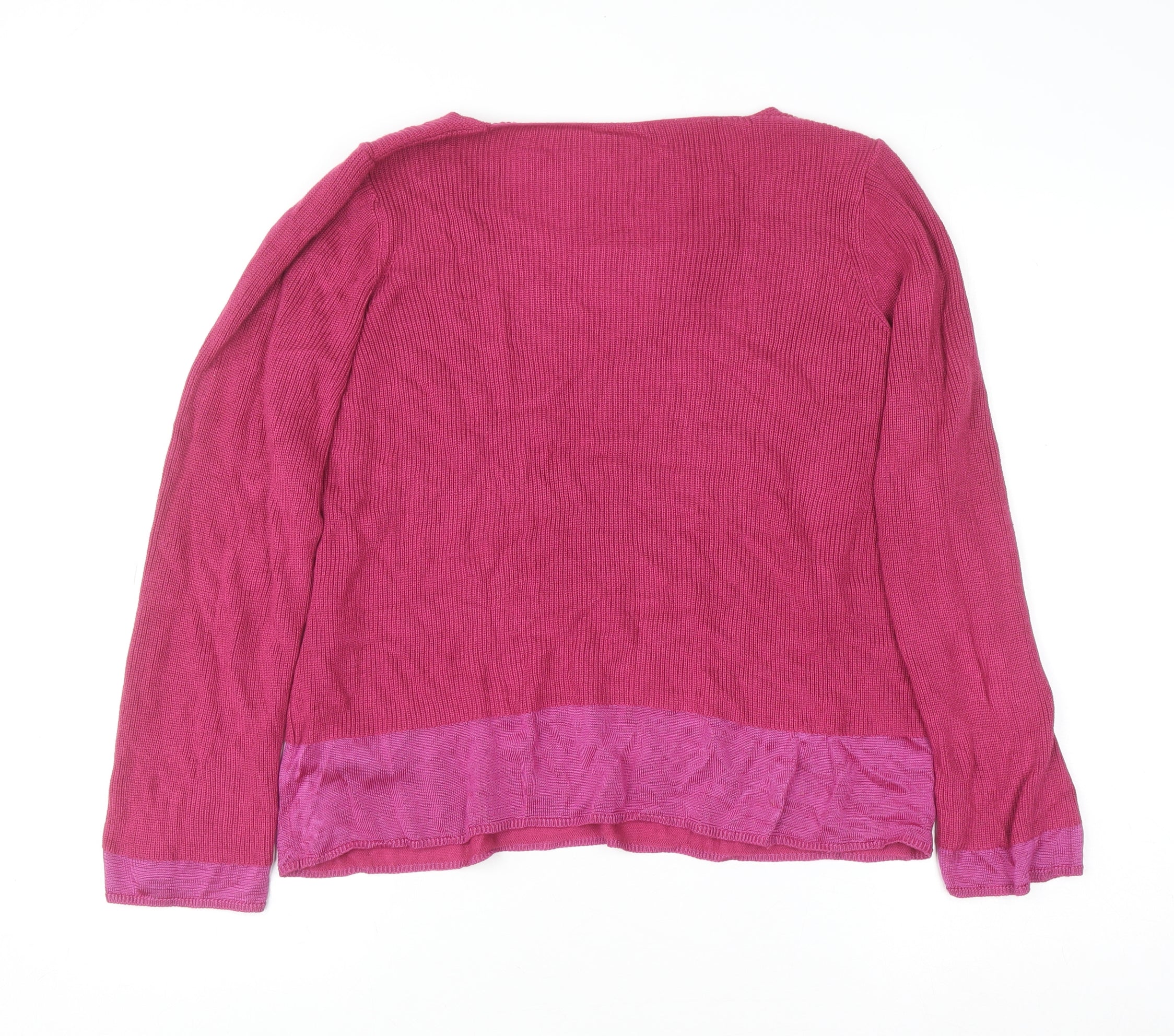 Marks and Spencer Women’s Pink Scoop Neck Knit Jumper Size 16 - Image 3