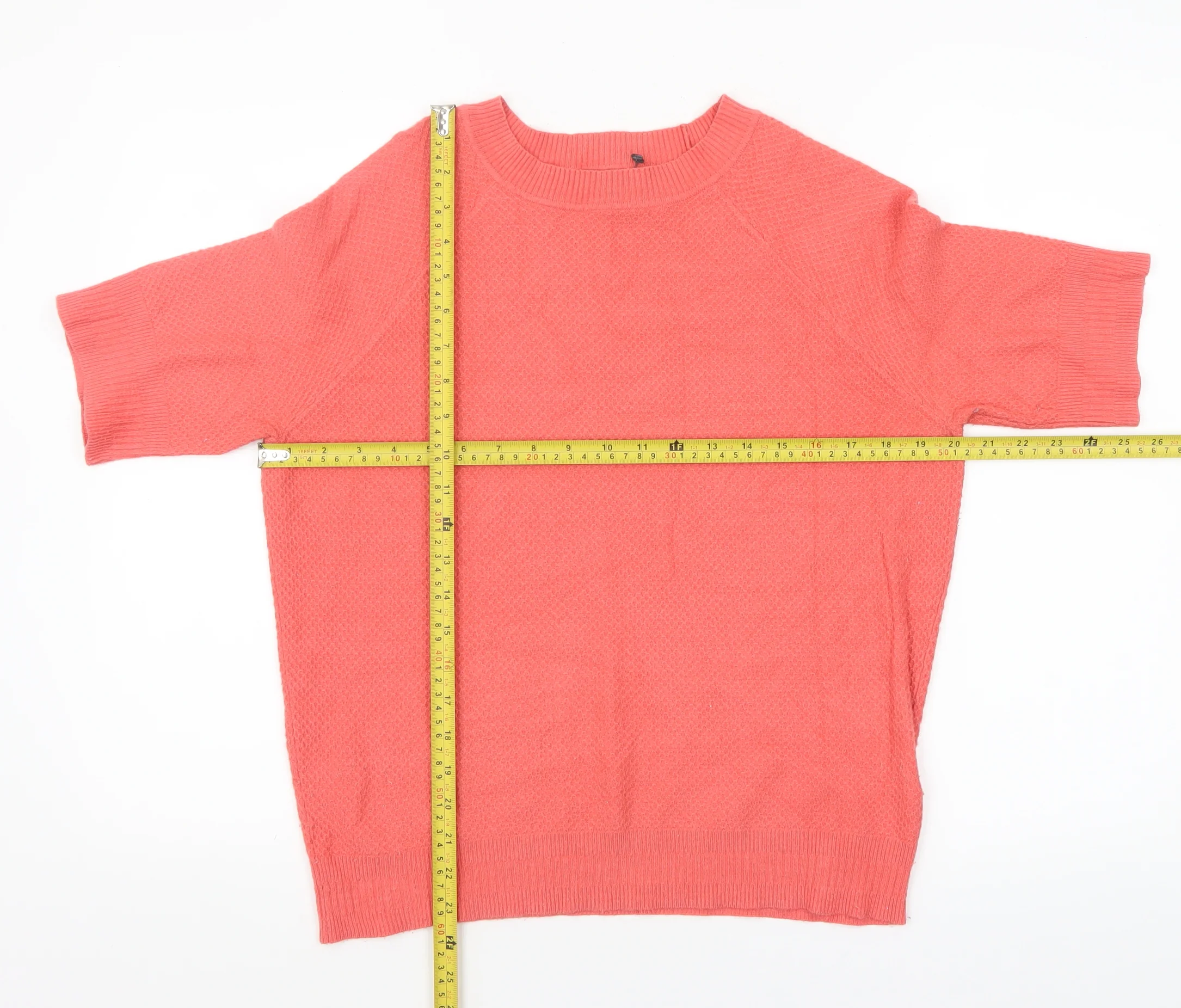 Marks and Spencer Women’s Pink Short Sleeve Knit Jumper Size 14 - Image 2